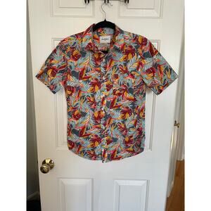 Goodfellow & Co Small Mens Button Up Shirt All Cotton Slim Fit Short Sleeve Polo